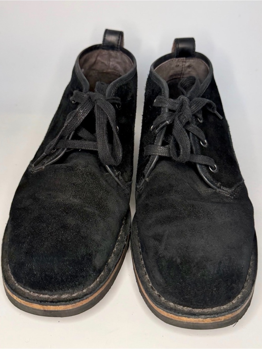 John Varvatos Star Chukka Boots Mens 9 Black Suede Hipster Preppy Urban MI USA - Picture 3 of 11